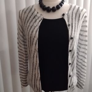 Loft light weight black and white patterned cardigan sz S